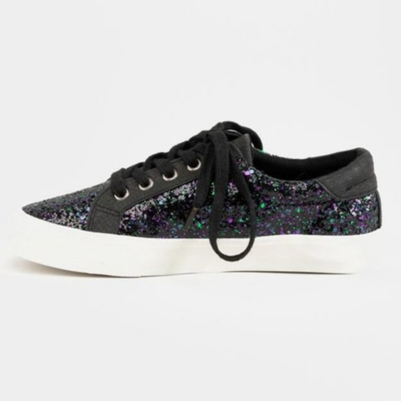 Not Rated Illana Black Glitter Sneakers 7 8 8.5 - Picture 2 of 4